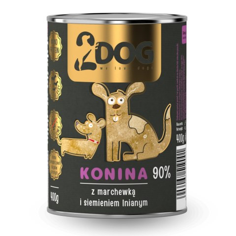 2DOG Konina 400 g — monobiałkowa karma mokra dla psa