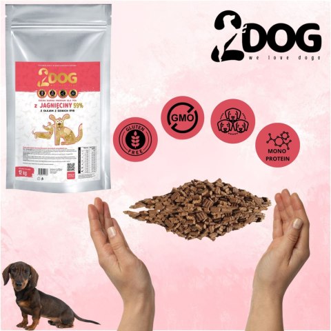 2DOG Monoproteinowa sucha karma dla psa Jagnięcina z olejem z dzikich ryb 12 kg
